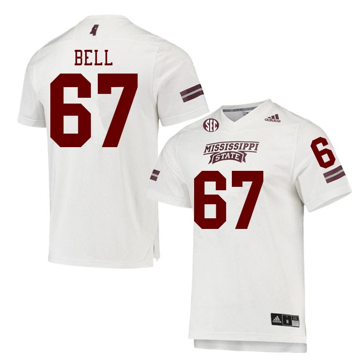 Men #67 Leon Bell Mississippi State Bulldogs College Football Jerseys Stitched Sale-White